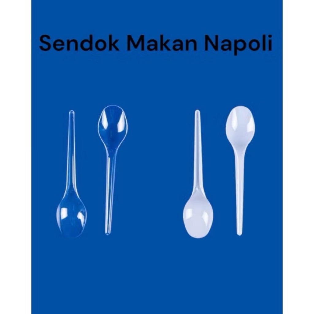 Sendok Panjang Makan Bening Napoli / Sendok Plastik Bening Murah