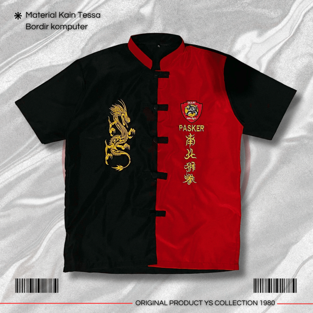 kemeja ikspi kera sakti | hem ikspi motif naga merah pasker | kemeja ikspi