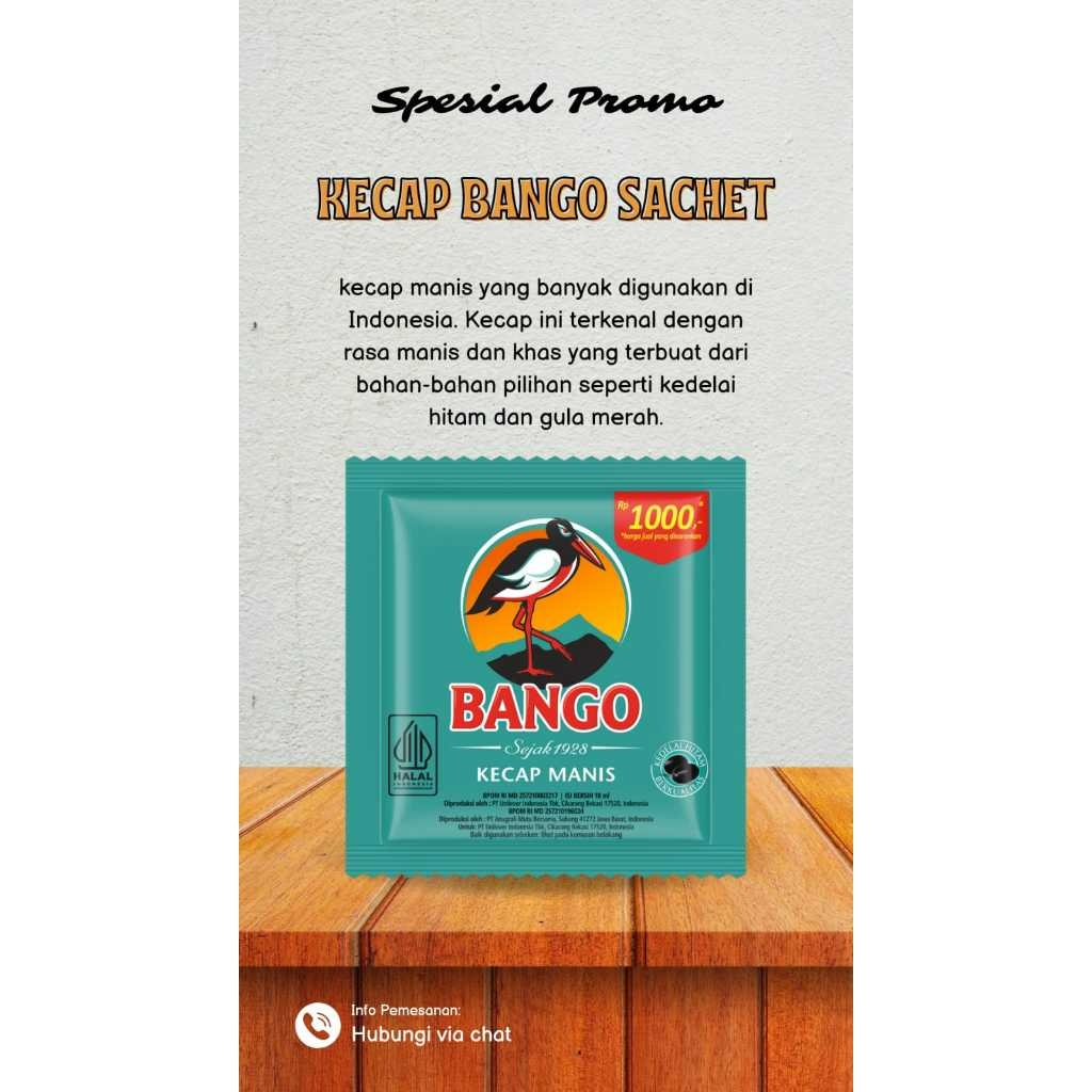 

Kecap Bango Sachet 25ml – Kecap Manis Legendaris, Cocok untuk Masakan Sehari-hari 10 sachet/Renceng