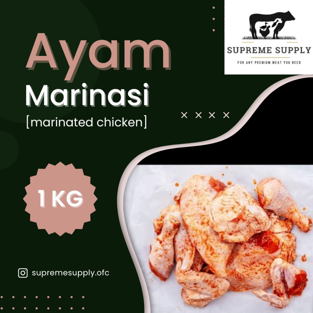 

PREMIUM Ayam Marinasi 1 kg | Isi Random [sayap-paha-dada] Fresh Halal Organic Marinated Chicken Segar Frozen