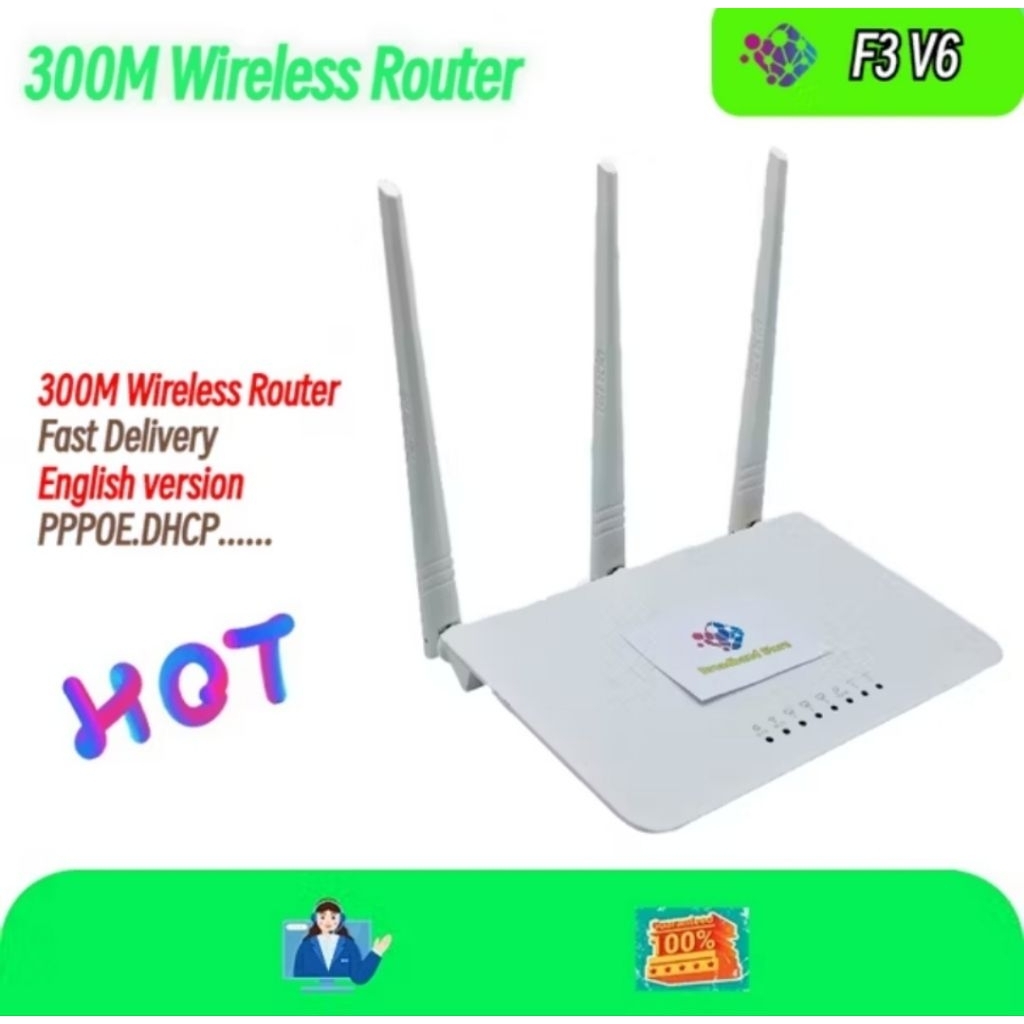 F3 V6 TENDA ROUTER SECOND 300 MBPS WIFI (english Firmware Version)