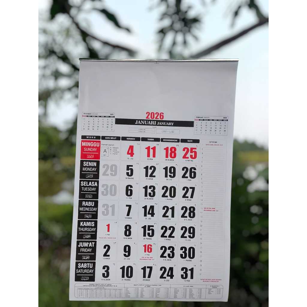 

KALENDER DINDING - KALENDER POSTER size sedang TERBARU tahun 2026 - 12 lembar PREMIUM DESIGN
