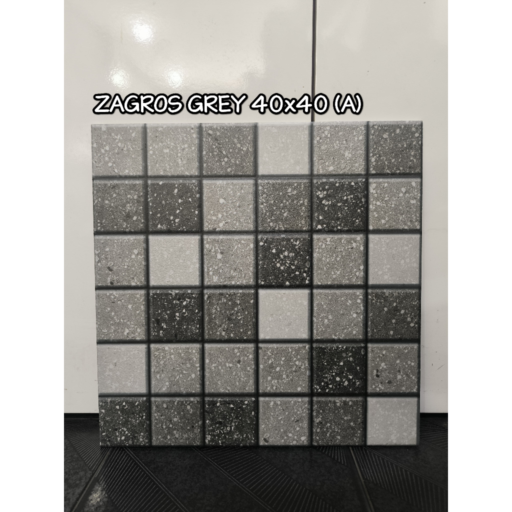keramik mulia zagros grey 40x40 kasar