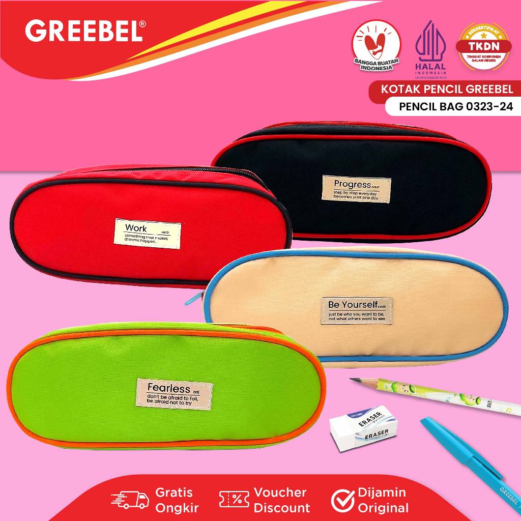 

GREEBEL Kotak Pensil Lucu / Tempat Pensil (0323- 24) / Pencil Case / Pensil Bag Anak Sekolah