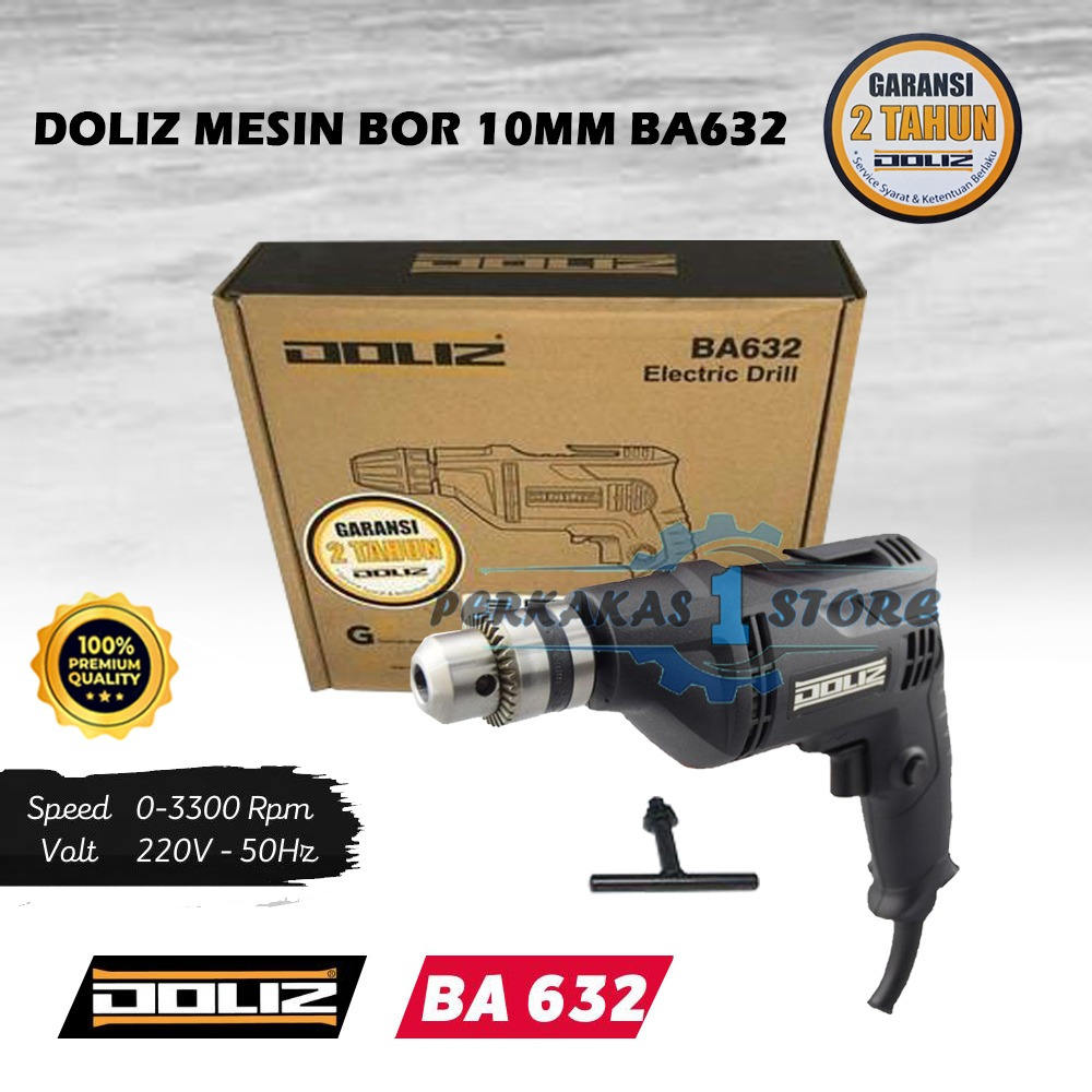 TERMURAH MESIN BOR LISTRIK ORIGINAL 10MM MESIN BOR TANGAN DRILL DOLIZ BA-632 BOLAK BALIK - KENMASTER