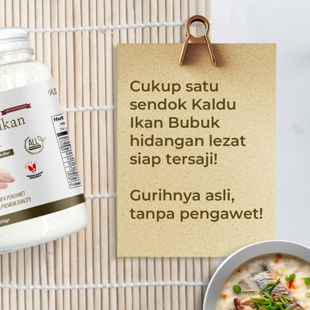

TRIVICO kaldu Ikan Bubuk Fish Stock Powder Non-MSG Bumbu Kaldu Masakan Sehari-hari Kaldu Sehat Alami