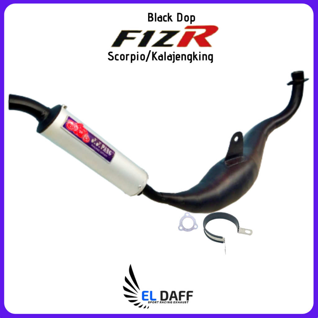 Knalpot Fiz R YY Pang Kolong Standar Racing Model Scorpio Kalajengking Black Doff Slincer Almunium S