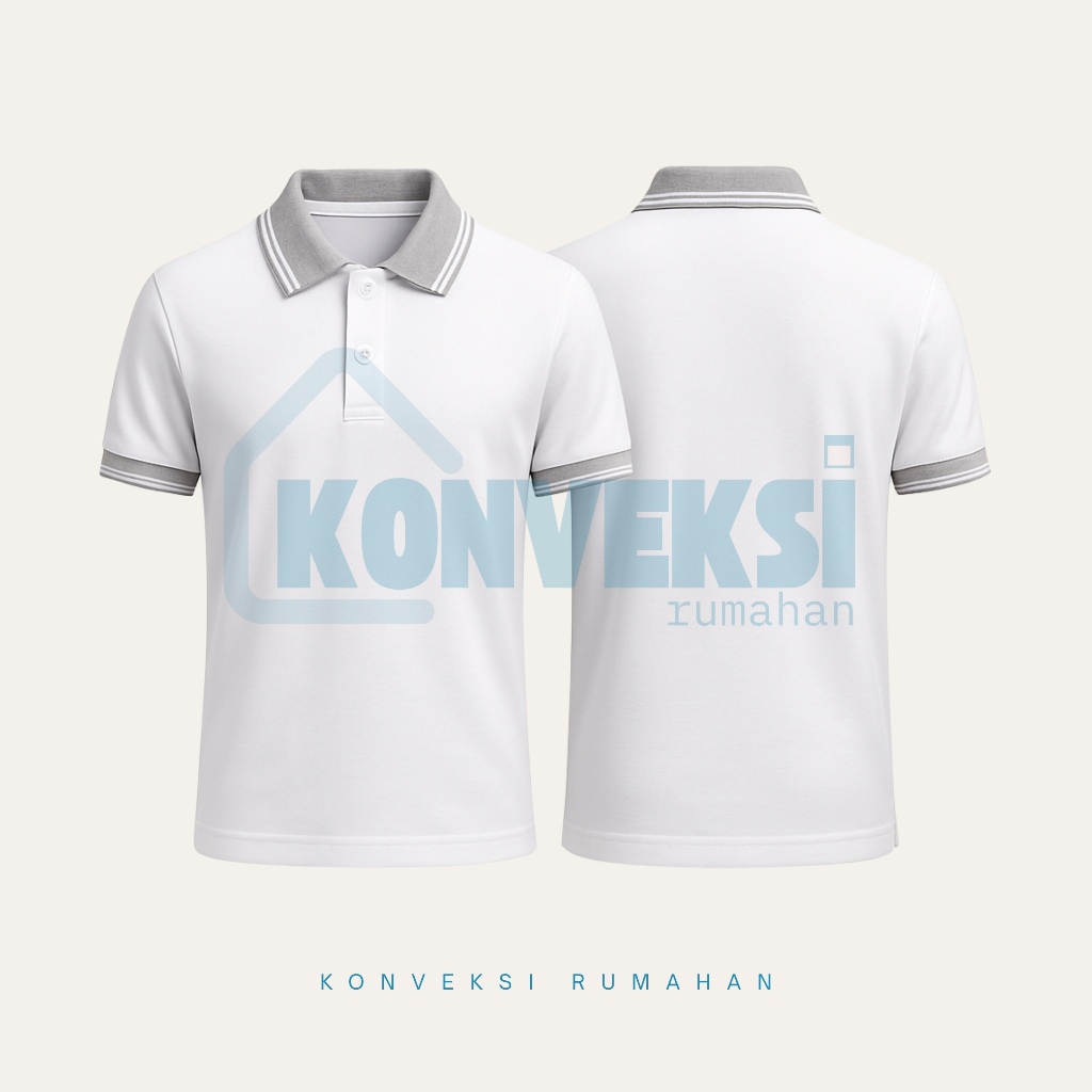 kaos kerah abu pendek [putih] / kaos polo pria / polo shirt pria / kaos kerah / wangky pendek