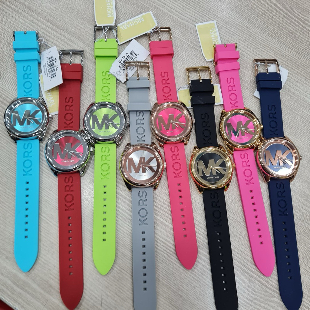 100% Original Jam Tangan Wanita Mk Strap Rubber Garansi 1 Tahun
