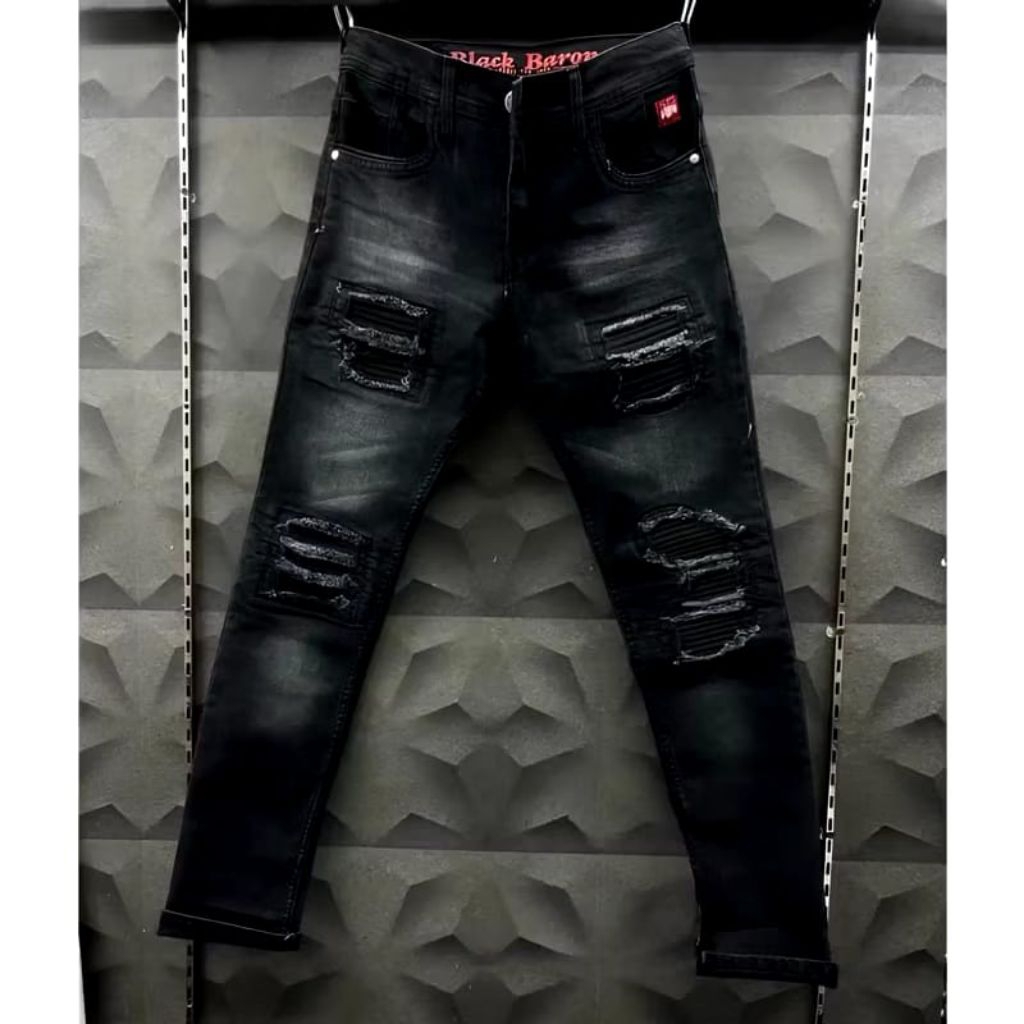 Celana jeans panjang pria black rucas premium street style celana panjang pria ripped