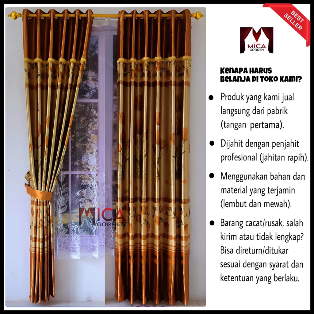 Gorden blackout mewah motif bunga tulip terbaru murah glosy