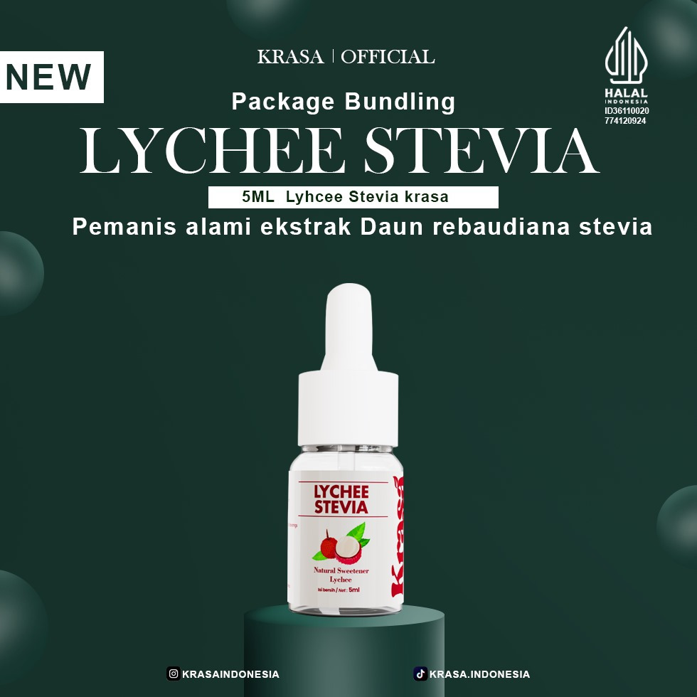 

KRASA - Stevia Rasa Lychee [5ML] Pemanis Cair Berperisa Pengganti Gula 0 Kalori [NEW]