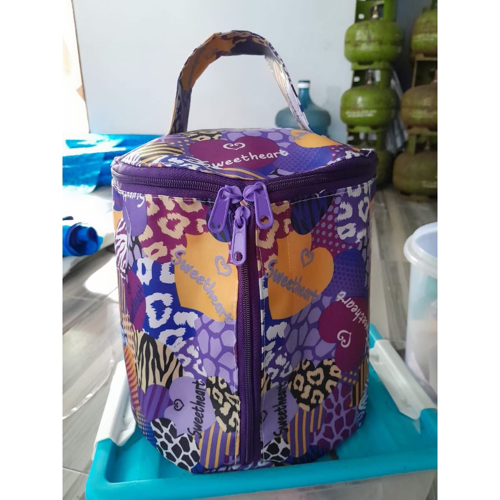 Tas penyimpanan piring muat 2 lusin/bahan tebal , lapis busa , anti air , diameter 22 cm