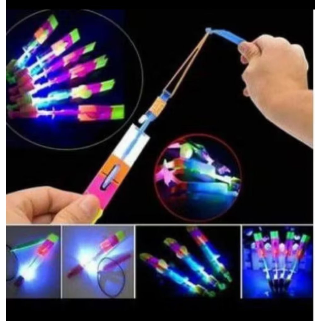 Mainan baling baling ketapel lampu/mainan ketapel lampu terbang/mainan anak murah/mainan anak