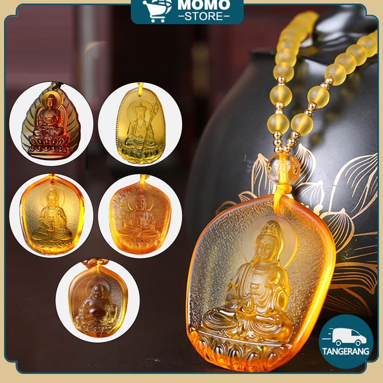 KODE Y18Y Kalung Agama Buddha Bahan Sayu Liontin Dewi Kwan Im  Kalung Buddha Maitreya  Buddha Pengob