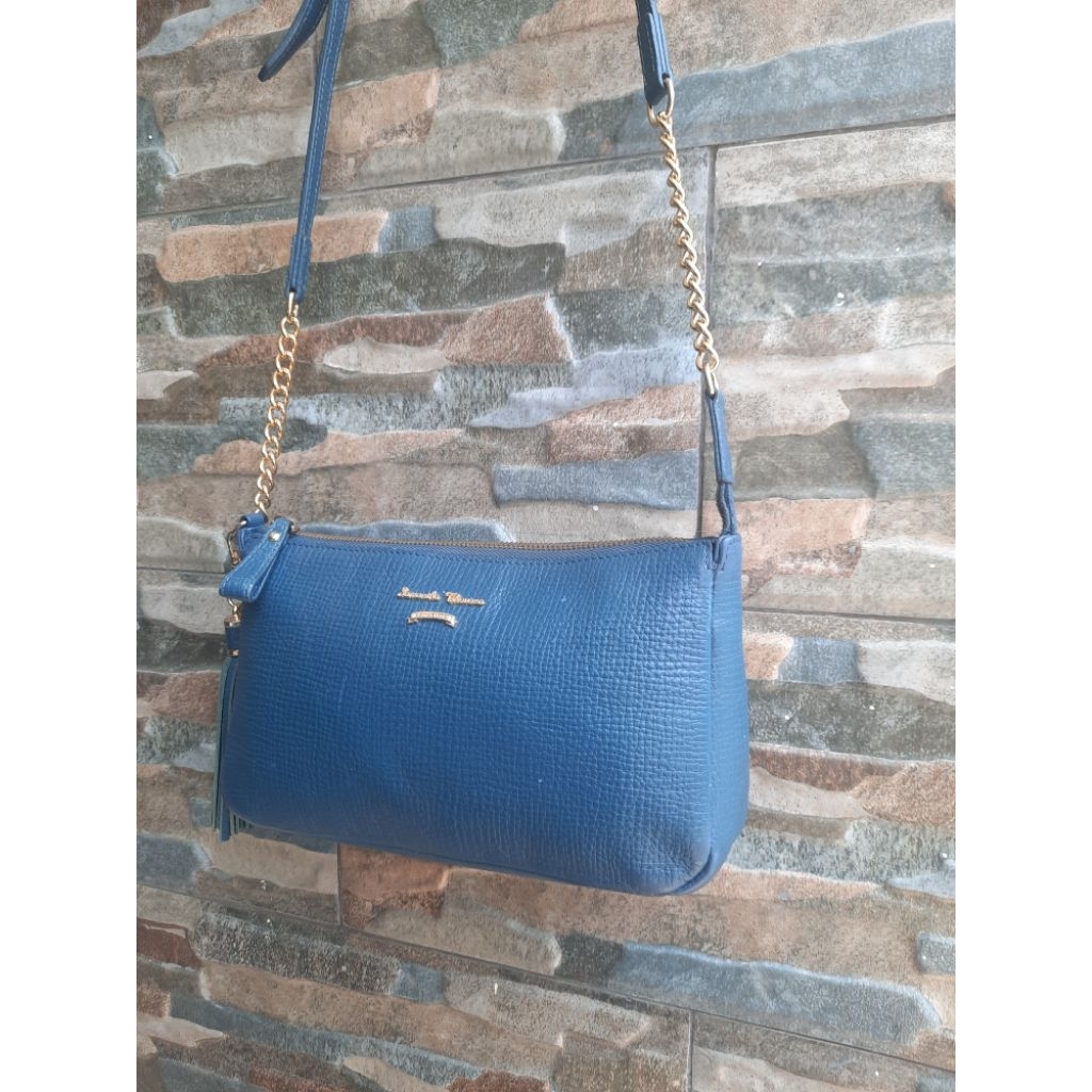 SAMANTHA THAVASA Slingbag Biru Rantai  - TAS PRELOVED