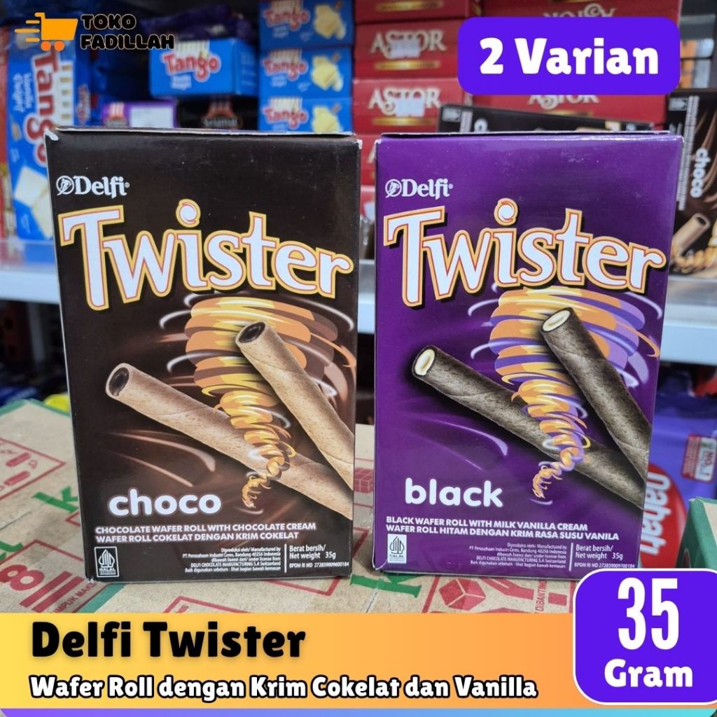 

DELFI TWISTER 35 gr - Wafer Roll Chocolate & Black Vanilla