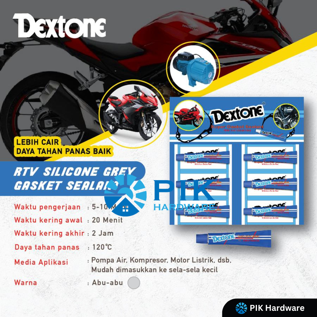 Lem Gasket Dextone 15 Gram - Lem Silicone Sealant Rtv Tahan Panas