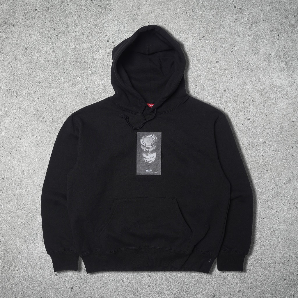 Jaket Supreme Green Pea Soup Hoodie - Black