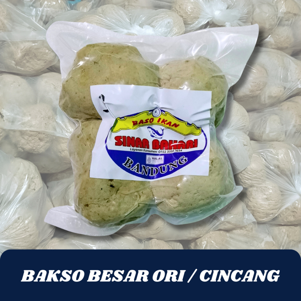 

Fishari Bandung - Bakso Ikan Sinar Bahari Premium - Besar Cincang Original Pedas 4 Butir Tanpa Bumbu