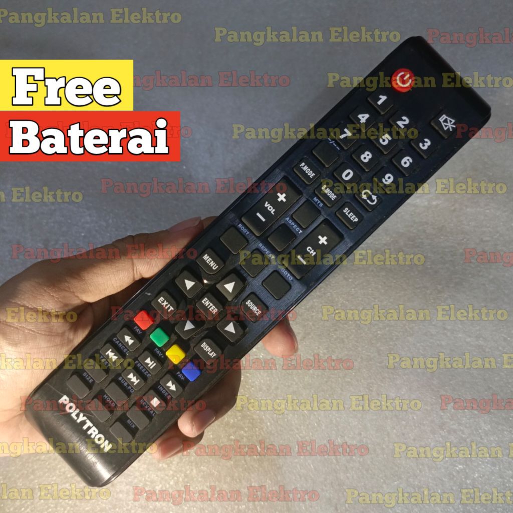 REMOTE TV POLYTRON ASLI ORIGINAL FREE BATU BATERAI AAA REMOT TV POLYTRON ORIGINAL