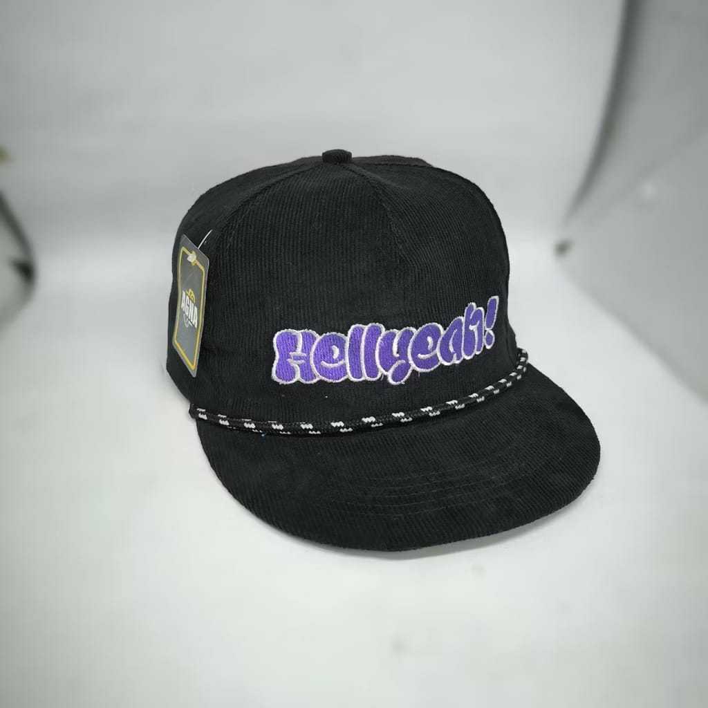 Topi Ropehat Corduroy Bordir HELLYEAH Cap Corduroy