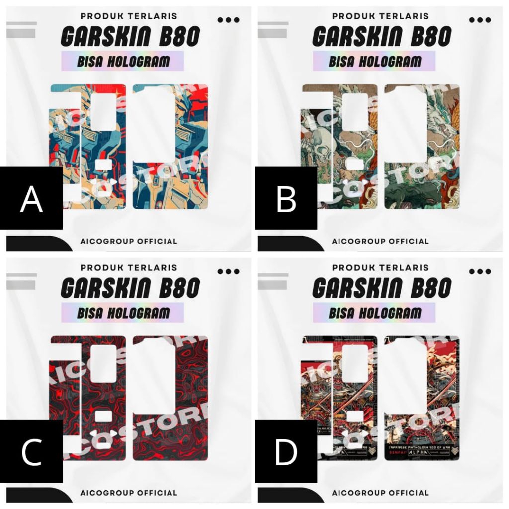 

stiker variasi fullbody full motif type 80 hologram dan non hologram bisa custom