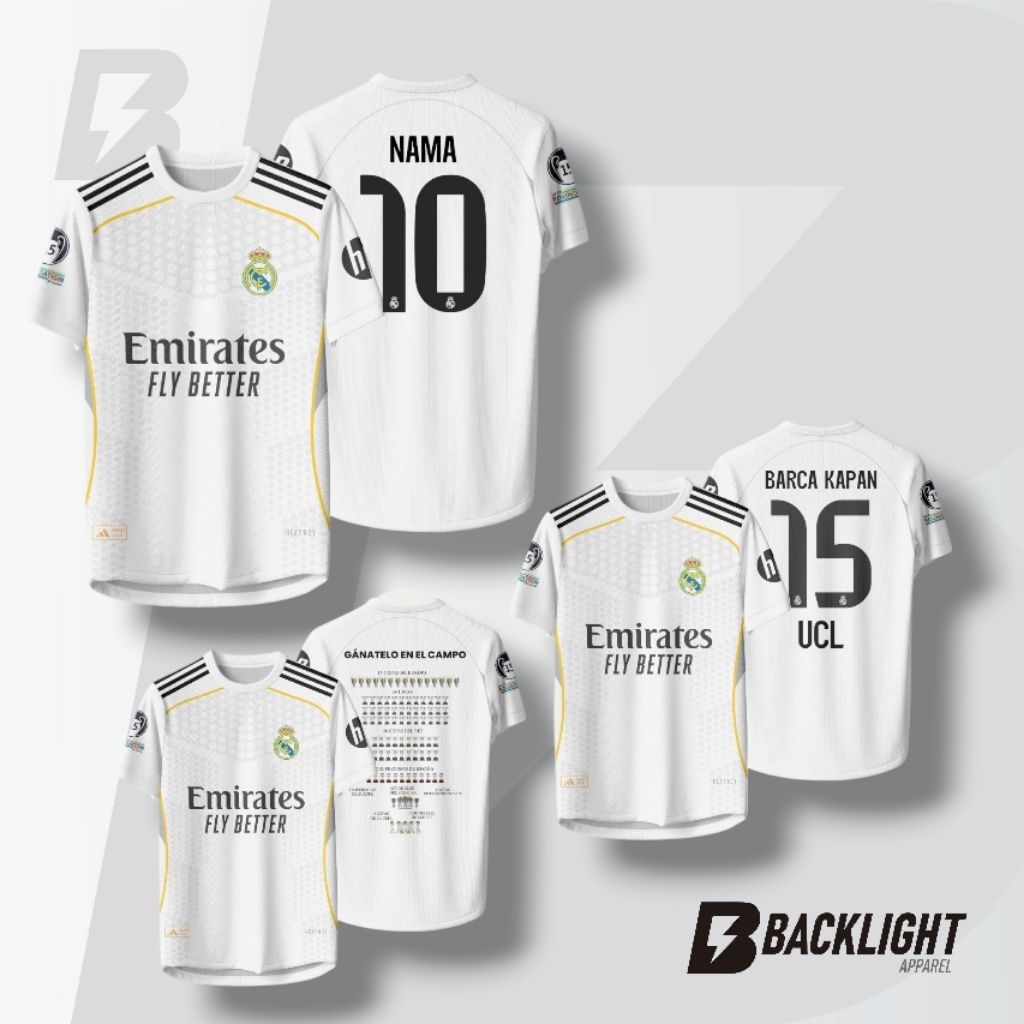 Jersey Bola RM 2025 | RM x Barca Kapan 15 UCL | RM Trofi