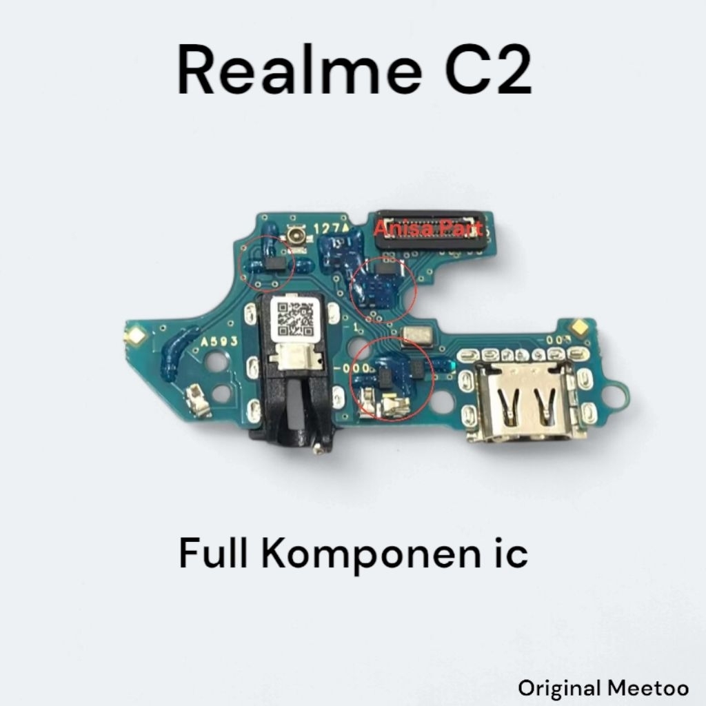 Connector Charger Realme C2 Original Meetoo Full Komponen Ic Papan Board Charger Mic Realme C2