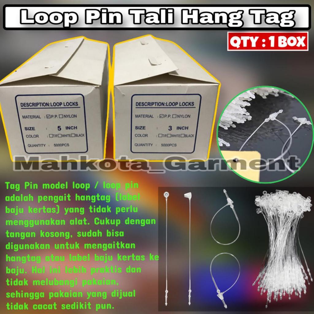 

Loop Pin Lock Pin Hang Tag Label isi ±5.000 pcs | Tali Lop pin label harga | Lock String Loop Pins