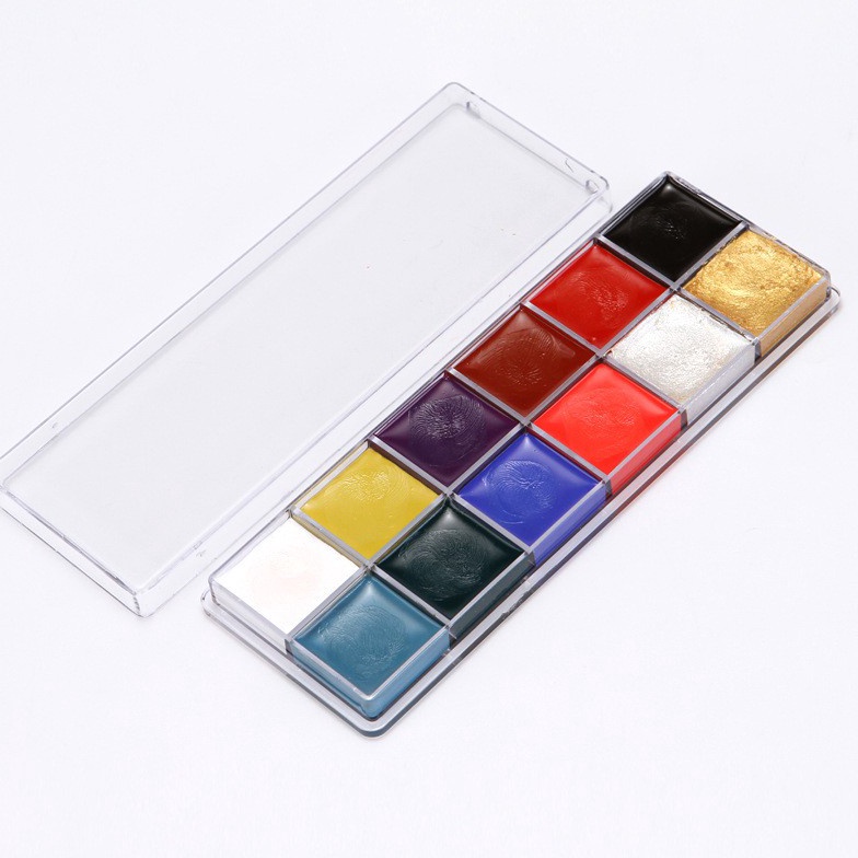 

KODE N62X palet 12 warna face body paint painting makeup oil special effect lukis wajah halloween karnaval