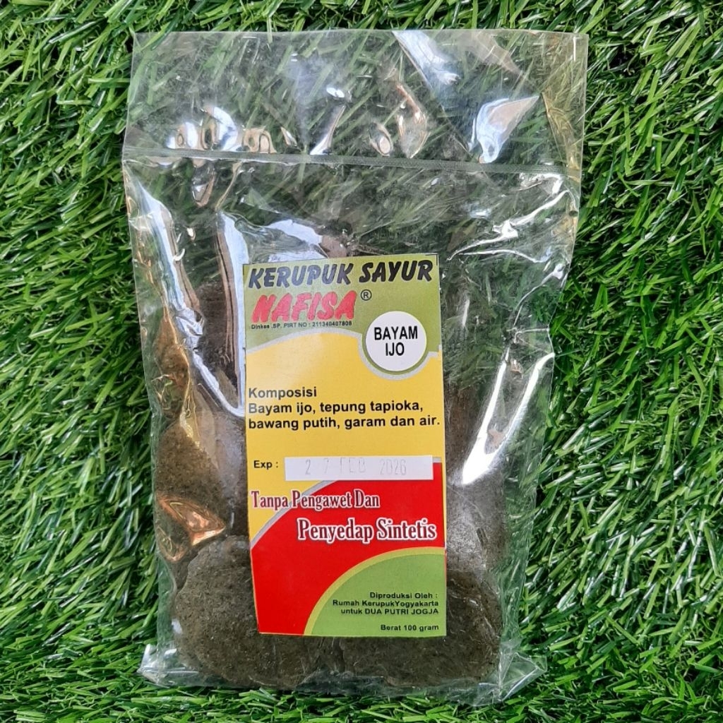 

Kerupuk sayur bayam hijau nafisa