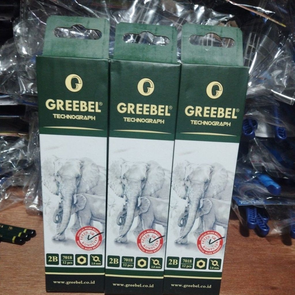 

GREEBEl 2B pensil ujian per pack 6 lusin