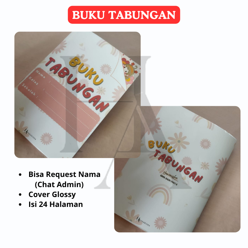 

BUKU TABUNGAN BISA CUSTOM NAMA ANAK, SEKOLAH, FOTO DLL