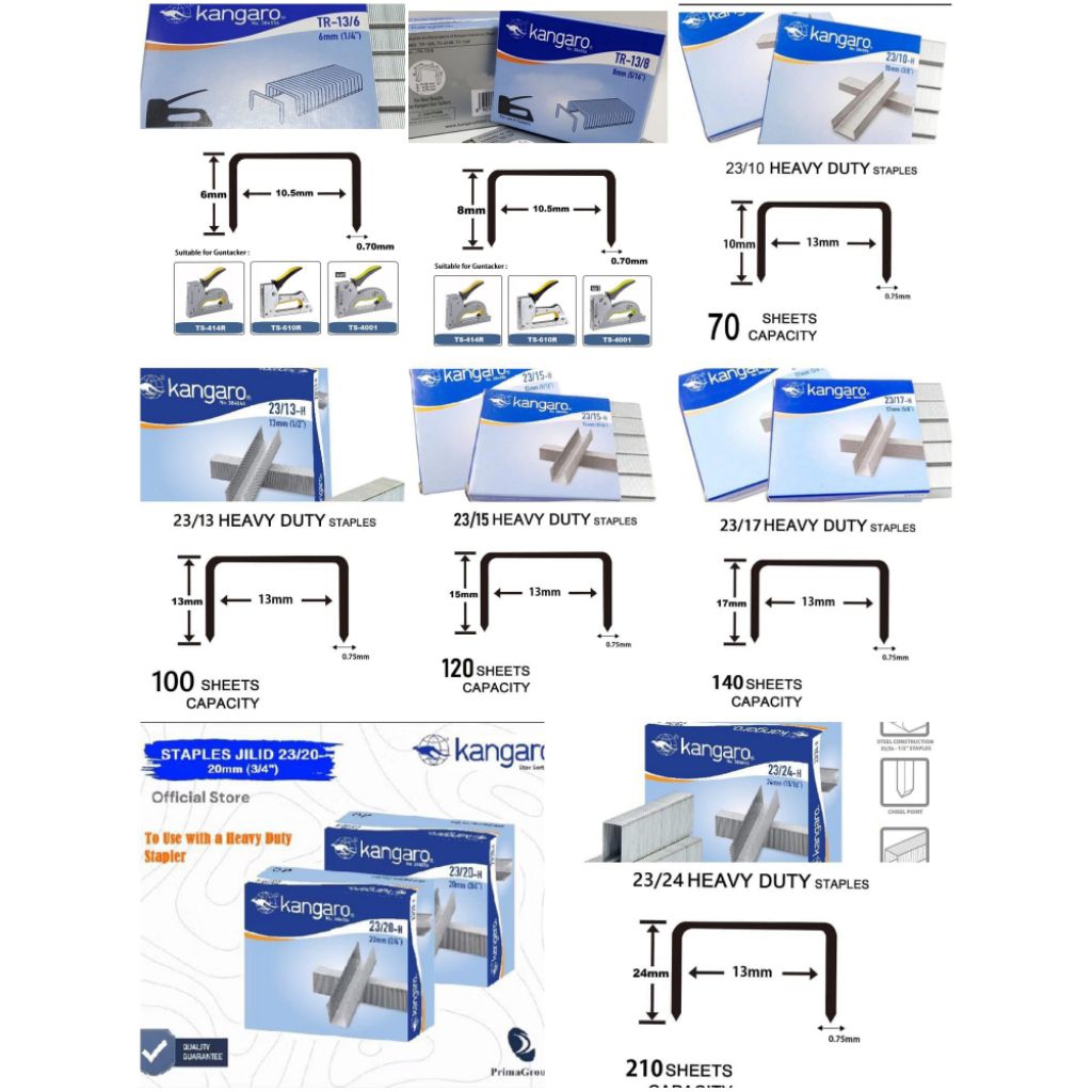 

Isi Staples Kangaro 13/6,13/8,23/10,23/13,23/15,23/17,23/20,23/24