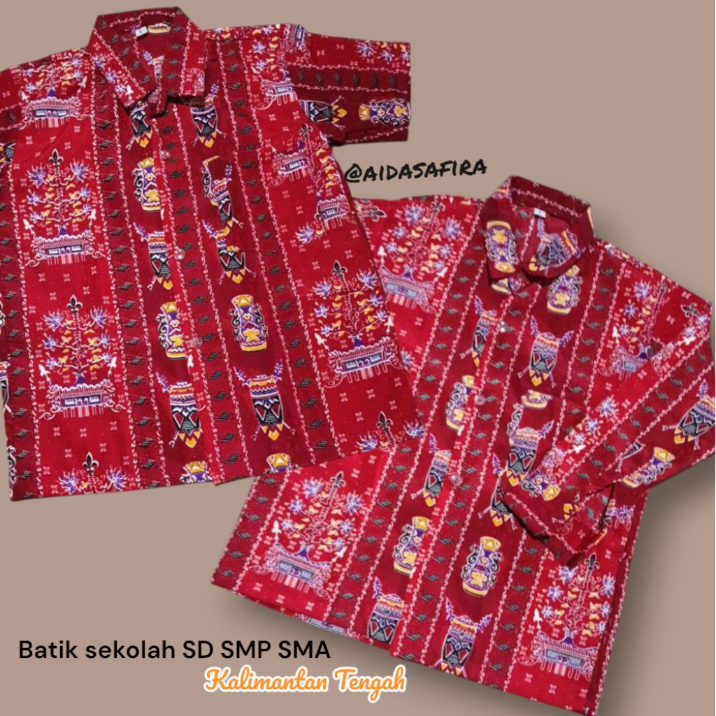 BAJU BATIK SEKOLAH KAL-TENG/BATIK SASIRANGAN SERAGAM SEKOLAH