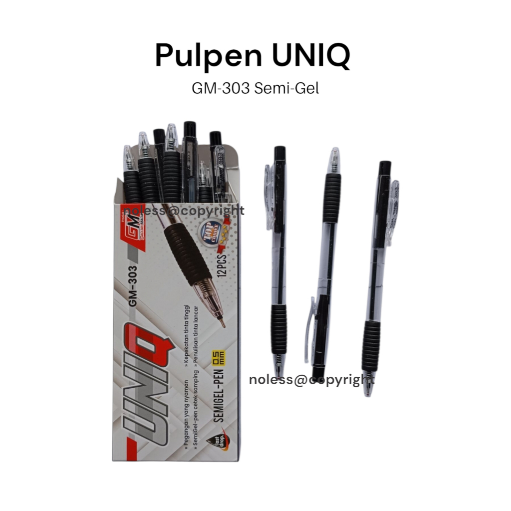 

NL (1 biji) Pulpen GM-303 Semi-Gel UNIQ Murah Berkualitas