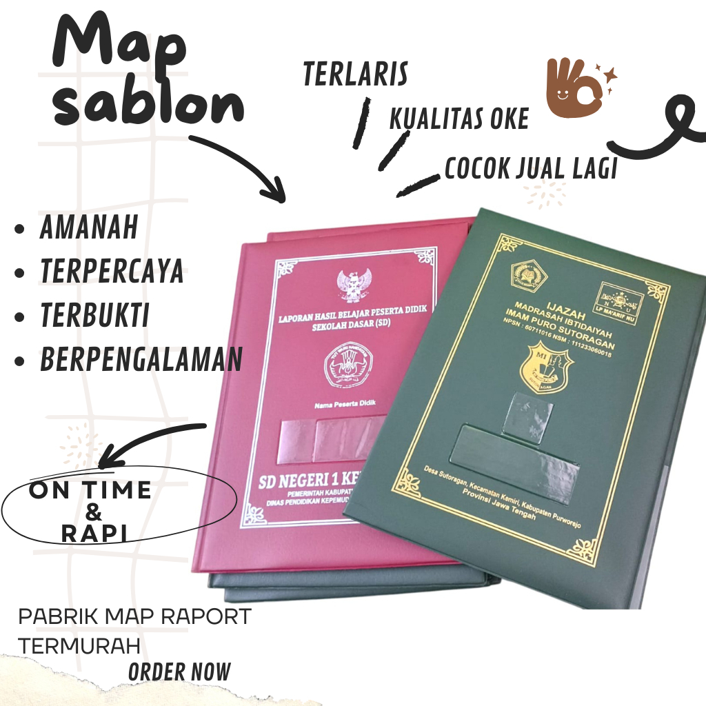 

{Ready Stock} Sampul Raport Custom Sablon Free Desain