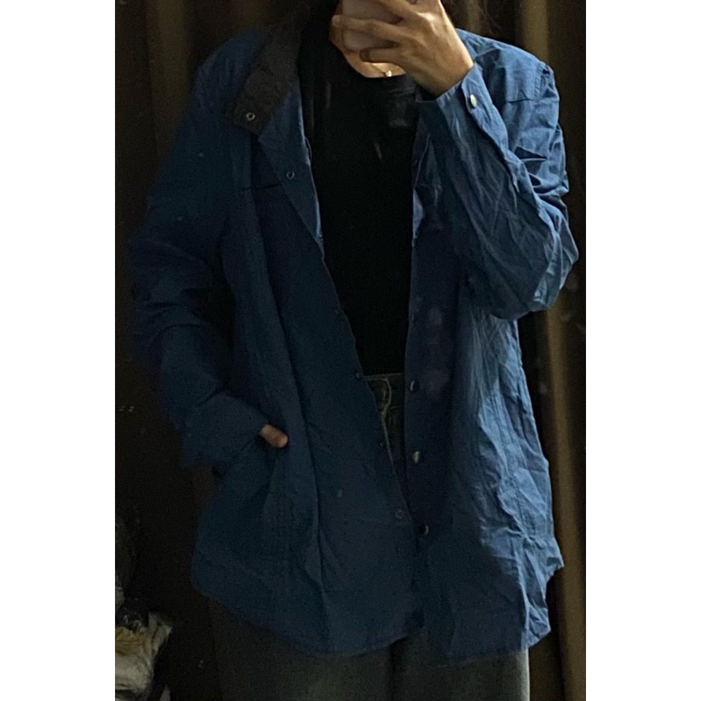 [PRELOVED] JAKET SOFT DENIM DEWASA UNISEX COWO MEN MAN CEWE WOMEN WOMAN BIRU BLUE