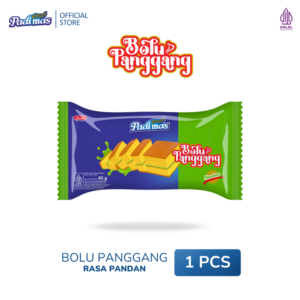 

Padimas Bolu Panggang Rasa Pandan 45gr