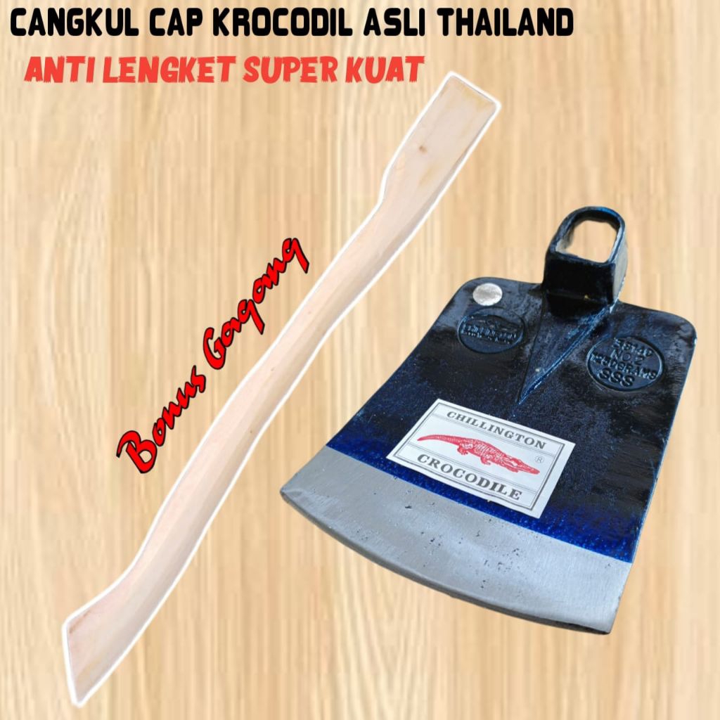 Cangkul Cap Crocodile Original Cangkul Import Cangkul Anti Lengket Tajam Tebal Cangkul Pertanian