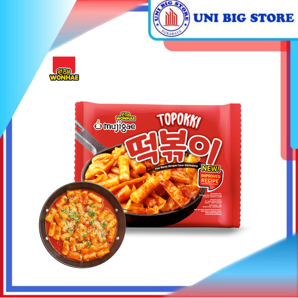 

Wonhae Mujigae Topokki 180 gr Rice Cake Kue Beras dengan Saus Gochujang