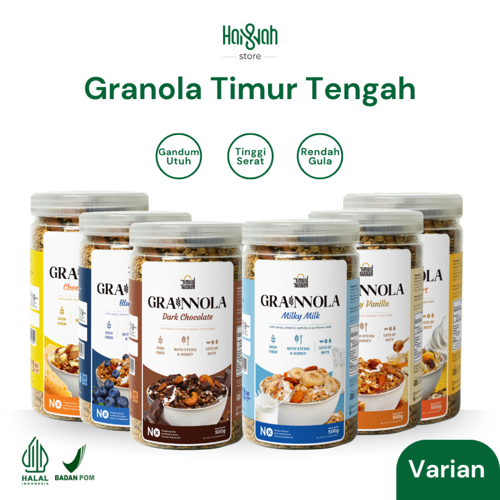 

Granola Timur Tengah 500 Gram Grainnola Varian Sereal Tinggi Serat