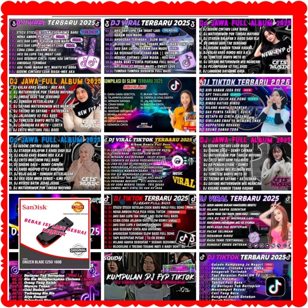 USB MOBIL UNTUK MUSIK DJ TERBARU 2025-BISA DI PUTAR DI SPEAKER SALON AKTIF DAN DVD PLAYER