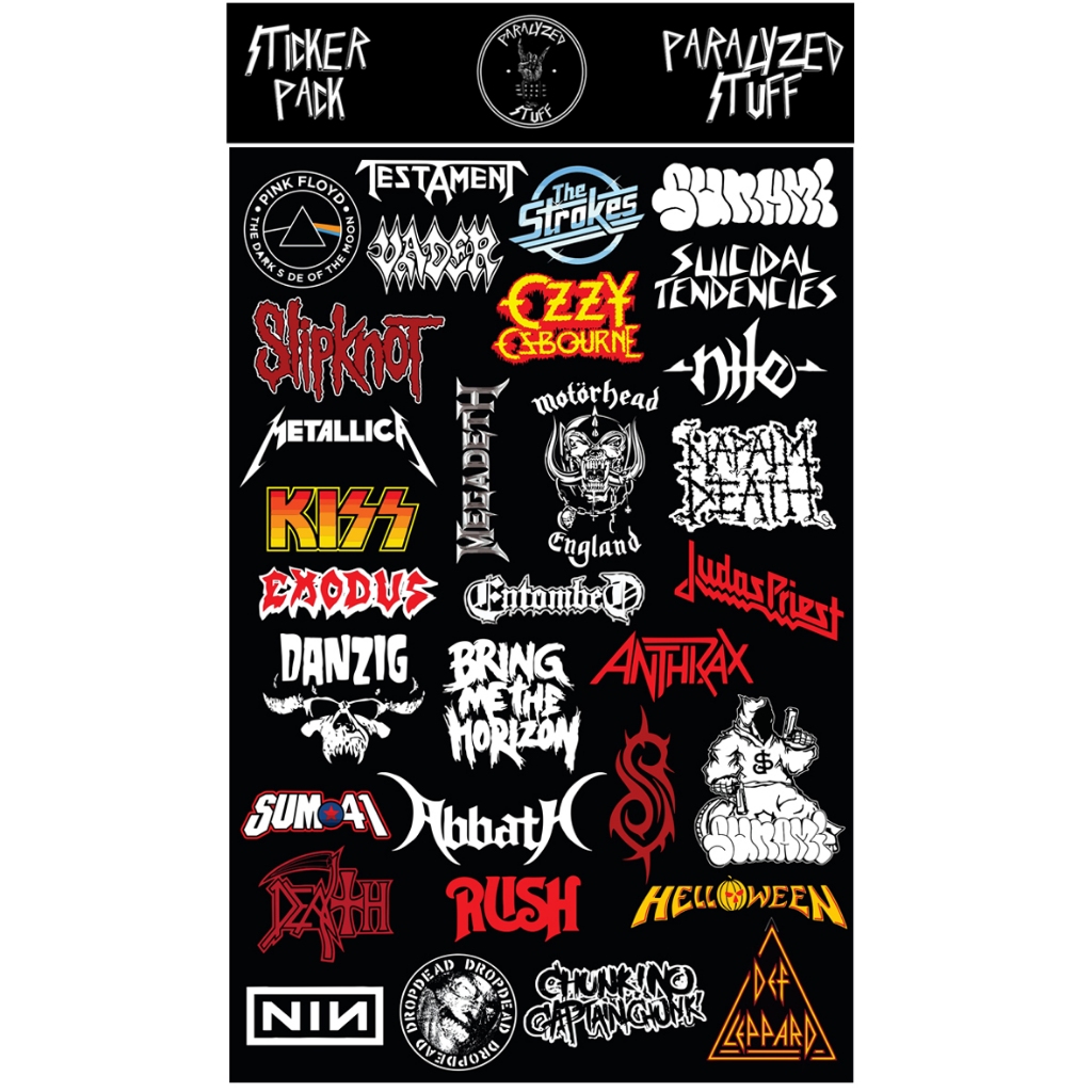 

(VOL IV) 31PCS STICKERPACK STIKER BAND LAPTOP SLIPKNOT MOTORHEAD BMTH THE STROKES