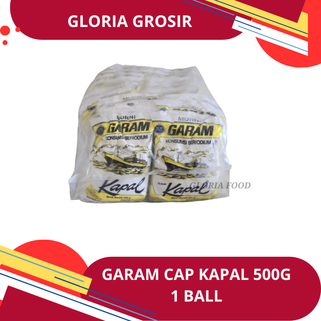 

GARAM CAP KAPAL 500 GR & 250 GR - 1 BALL = 10 KG - Garam Meja ber YODIUM