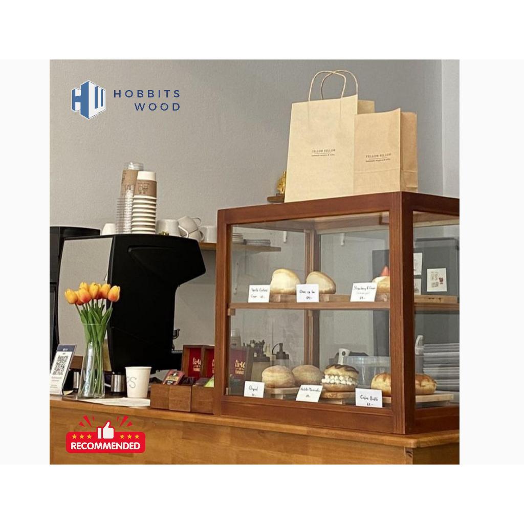 Etalase Kayu Minimalis untuk Display Cake, Pastry, Roti & Dessert