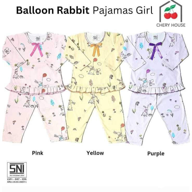 Piyama baju tidur anak cherry house cewek / Piyama anak cewek  6 bulan - 7 tahun / baju rumahan anak