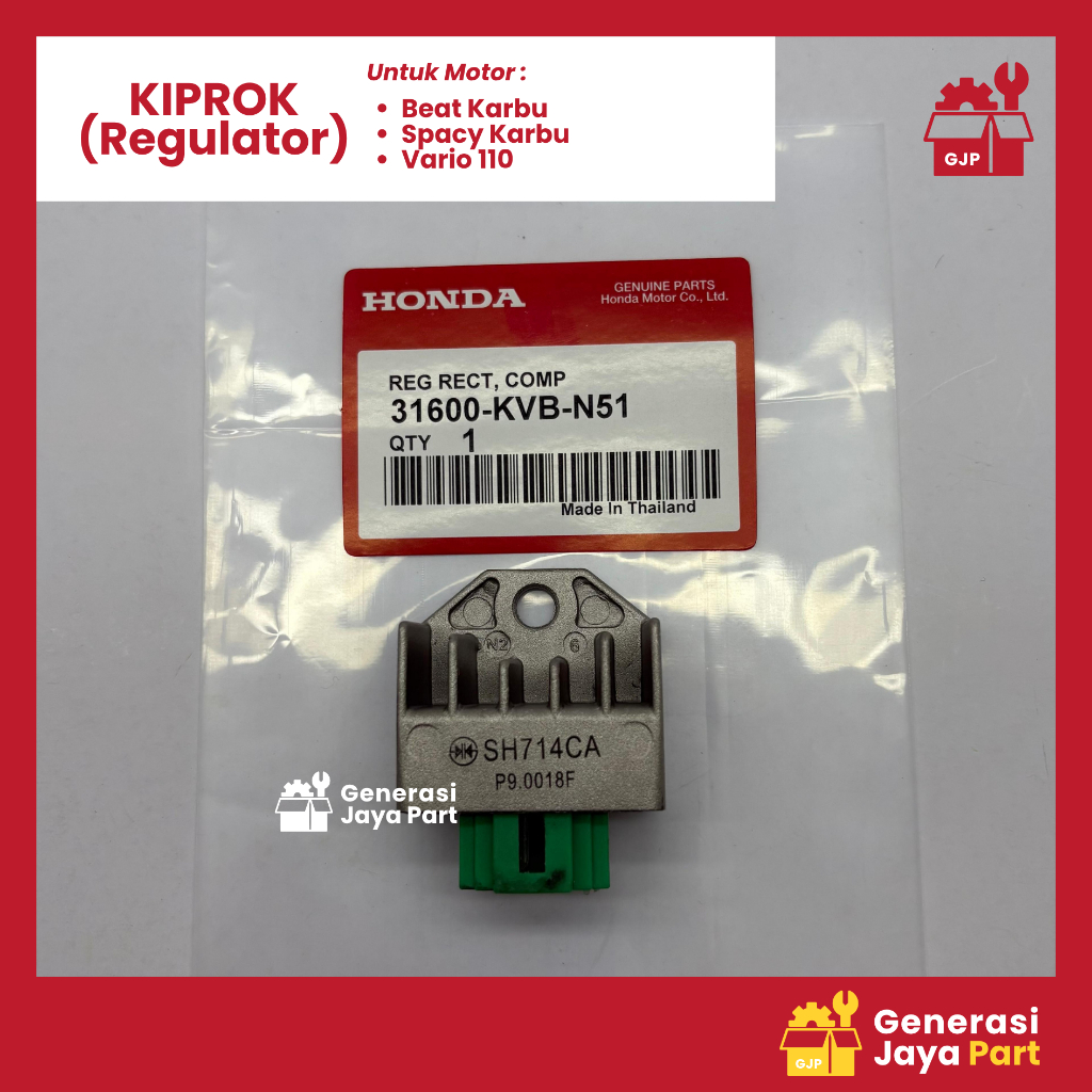 Kiprok Regulator Rectifier Comp Regulator 31600-KVB-N51 Beat Karbu KVY Spacy Karbu Vario 110 CW Vari