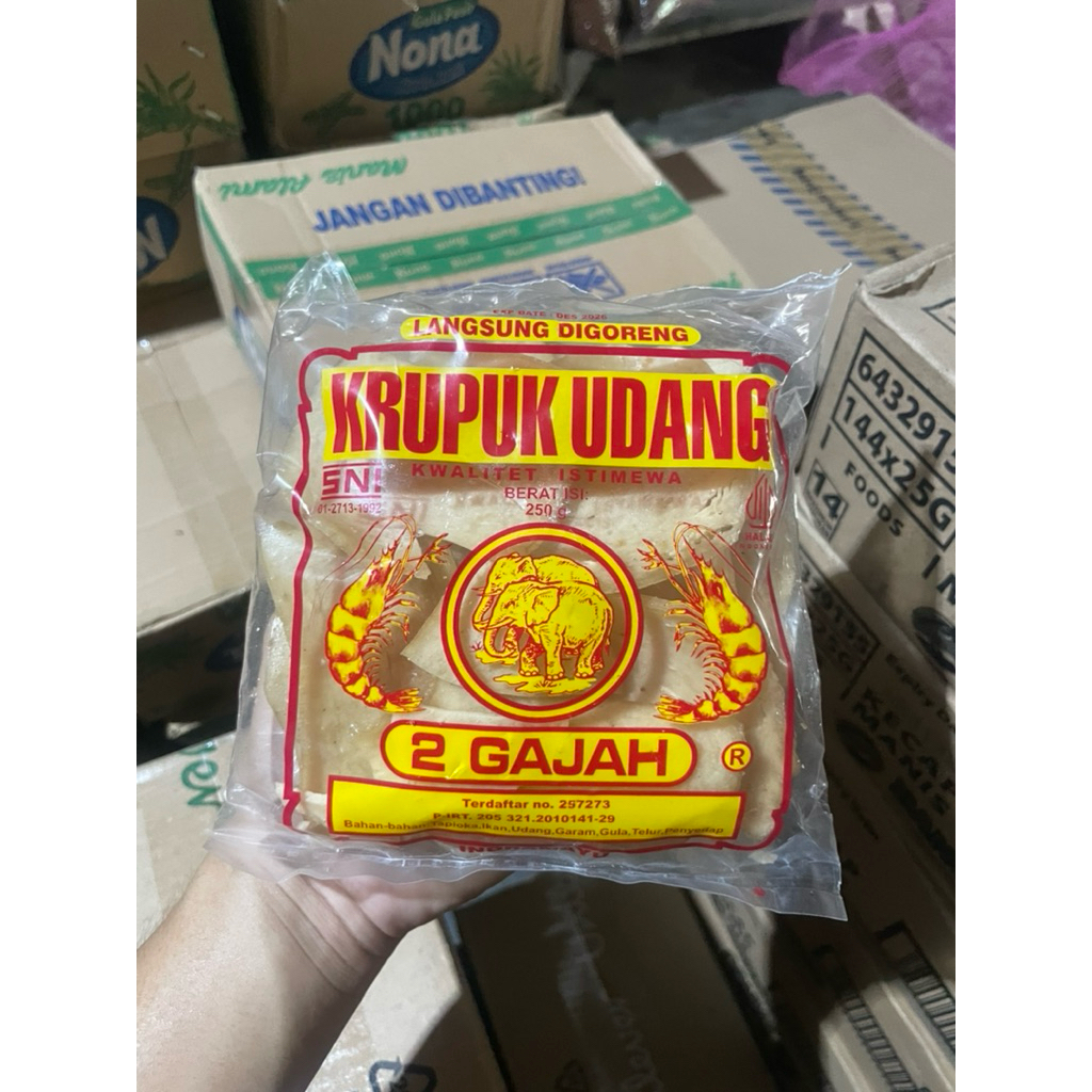 

( free bubble wrap ) krupuk udang cap 2 gajah 250gr